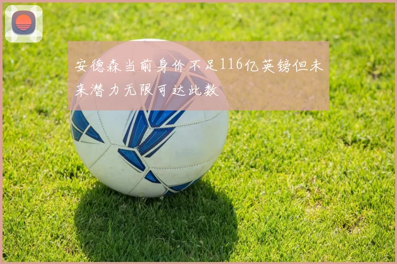 安德森当前身价不足116亿英镑但未来潜力无限可达此数